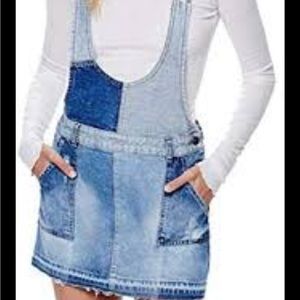 Free People Patchwork Blues Blue Denim